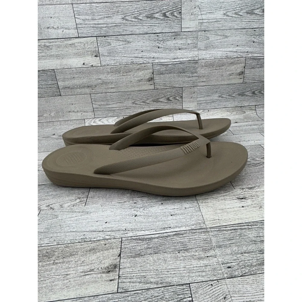 FitFlop iQushion Ergonomic Flip Flops Tan Brown Men Size 13 US‎ 47 EU 12 UK